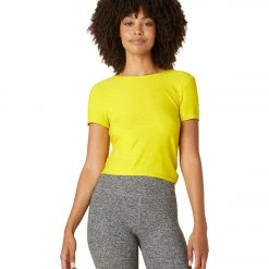 Beyond Yoga Featherweight Twist Out Tee Lemon-Citron