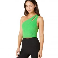 Beyond Yoga Spacedye Lost Your Mind Cropped Tank Honeydew Pop Heather