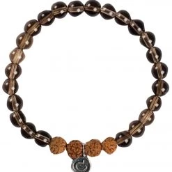 ACCESSORIES Mala Collective I Am Grounded Bracelet Smokey Quartz, Rudraksha