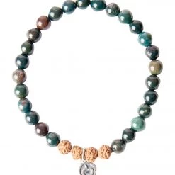 ACCESSORIES Mala Collective I Am Rising Bracelet Blood Stone, Rudraksha