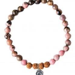 Mala Collective I Am Beautiful Bracelet Black Rhodonite, Rudra Ksha ACCESSORIES
