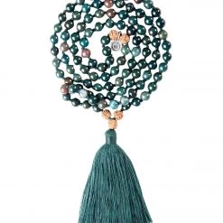 Mala Collective I Am Rising Mala Blood Stone, Rudraksha