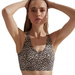 Varley Let's Move Park Bra Tan Motion Spots