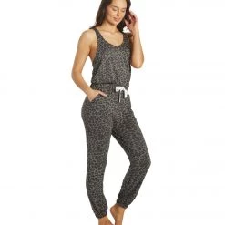 CLOTHING Glyder Leisure Jumpsuit Black Tonal Leopard