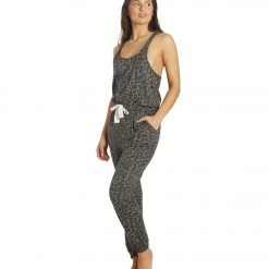 CLOTHING Glyder Leisure Jumpsuit Black Tonal Leopard
