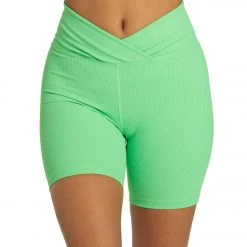 NEW ARRIVALS Year Of Ours Ribbed V Waist Biker Shorts Summer Green