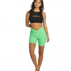 NEW ARRIVALS Year Of Ours Ribbed V Waist Biker Shorts Summer Green