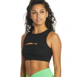 Year Of Ours Ribbed Cut Out Bra Black CLOTHING