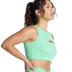 Year Of Ours Ribbed Cut Out Bra Summer Green CLOTHING