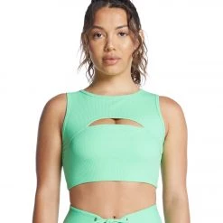 Year Of Ours Ribbed Cut Out Bra Summer Green CLOTHING