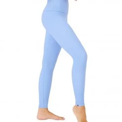 Onzie Ribbed 7/8 Yoga Leggings Periwinkle Rib 10 Onzie Ribbed 7/8 Yoga Leggings Periwinkle Rib