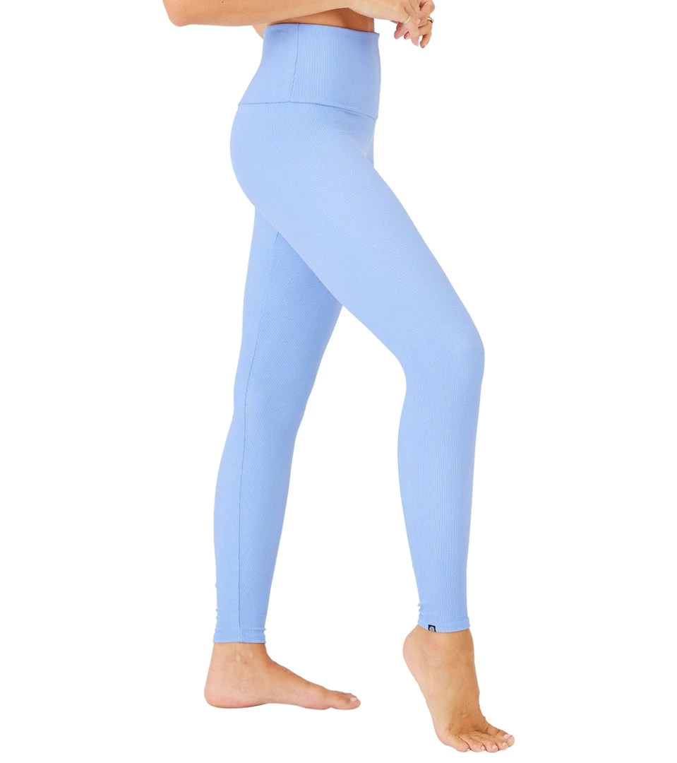 Onzie Ribbed 7/8 Yoga Leggings Periwinkle Rib 4 Onzie Ribbed 7/8 Yoga Leggings Periwinkle Rib