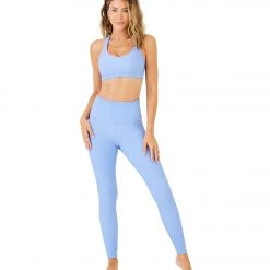 Onzie Ribbed 7/8 Yoga Leggings Periwinkle Rib 12 Onzie Ribbed 7/8 Yoga Leggings Periwinkle Rib