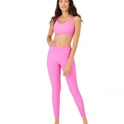 Onzie Half Moon Yoga Sports Bra Ibis Rose Rib 11 Onzie Half Moon Yoga Sports Bra Ibis Rose Rib