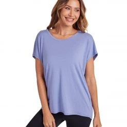 CLOTHING Onzie Drop Back Yoga Short Sleeve Tee Periwinkle