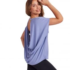 CLOTHING Onzie Drop Back Yoga Short Sleeve Tee Periwinkle