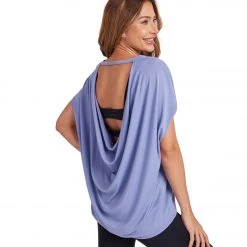 CLOTHING Onzie Drop Back Yoga Short Sleeve Tee Periwinkle