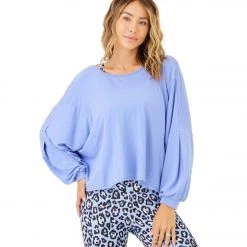 NEW ARRIVALS Onzie OM Long Sleeve Yoga Top Periwinkle