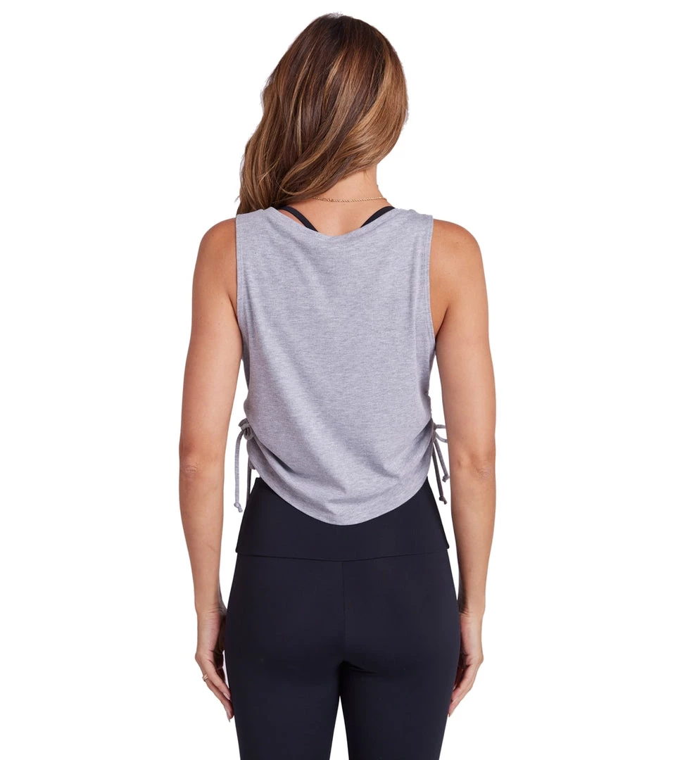 Onzie Side Tie Tank Heather Grey Core Rib NEW ARRIVALS 5 Onzie Side Tie Tank Heather Grey Core Rib NEW ARRIVALS