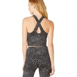Yoga Tops Beyond Yoga Studio Cropped Tank Black Stars Jacquard