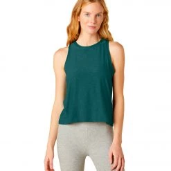 Beyond Yoga Featherweight Spacedye Rebalance Tank Deep Sea Heather