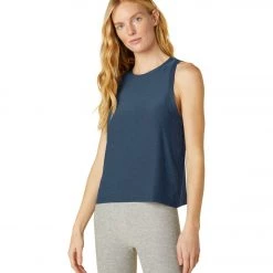 Yoga Tops Beyond Yoga Featherweight Spacedye Rebalance Tank Nocturnal Navy