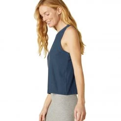 Yoga Tops Beyond Yoga Featherweight Spacedye Rebalance Tank Nocturnal Navy