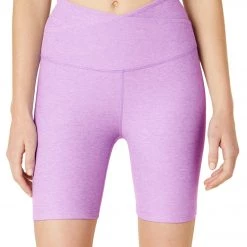 Beyond Yoga Spacedye At Your Leisure High Waisted Biker Shorts Crisp Lavender Heather