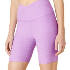 Beyond Yoga Spacedye At Your Leisure High Waisted Biker Shorts Crisp Lavender Heather