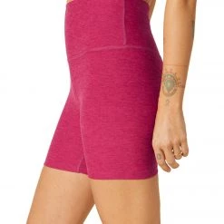 Yoga Shorts Beyond Yoga Spacedye Keep Pace Biker Shorts Dragonfruit-Sangria