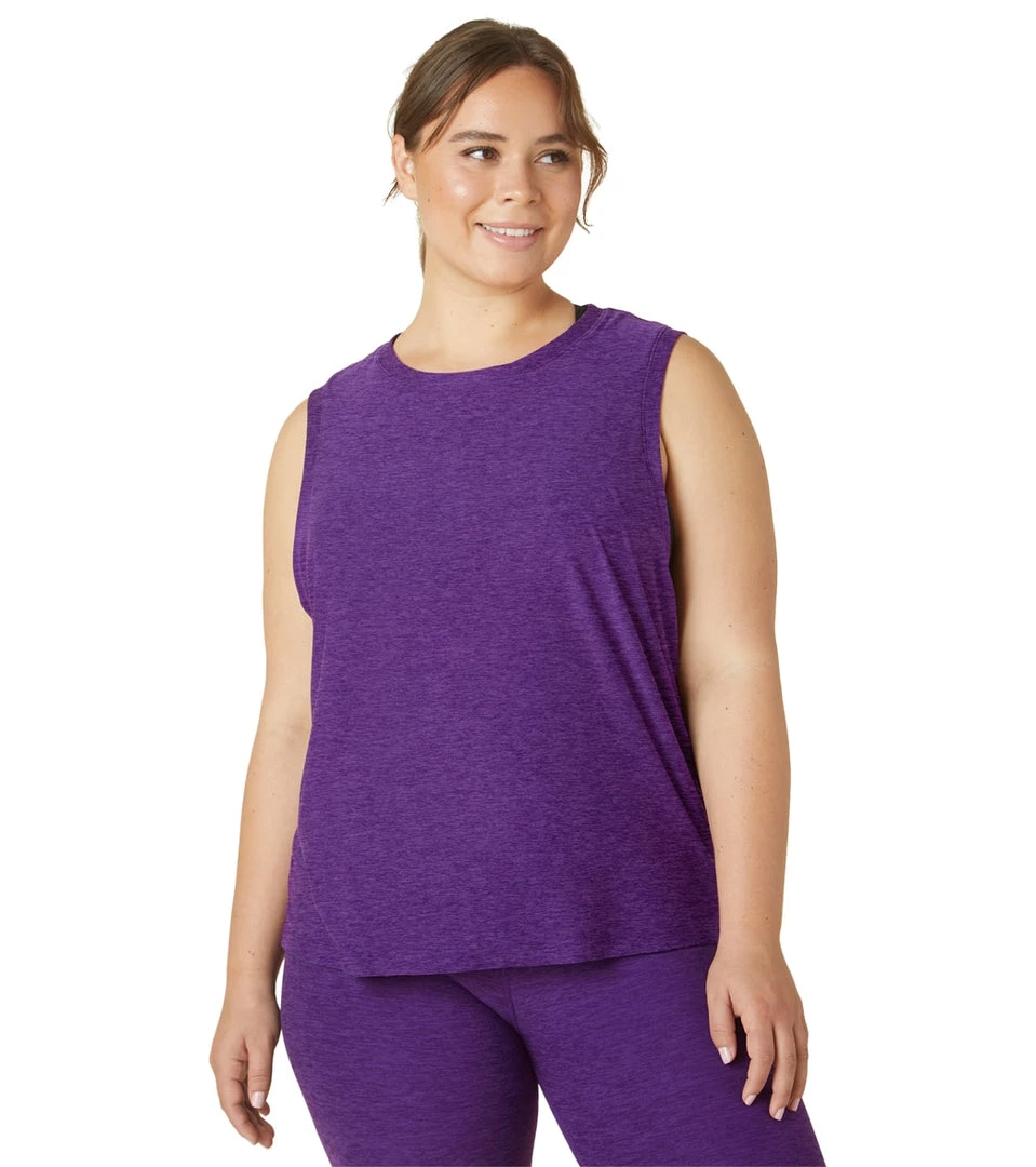 Beyond Yoga Plus Featherweight Spacedye Balanced Muscle Yoga Tank Purple Dahlia Heather CLOTHING 3 Beyond Yoga Plus Featherweight Spacedye Balanced Muscle Yoga Tank Purple Dahlia Heather CLOTHING