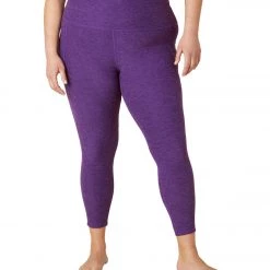 Beyond Yoga Plus Spacedye Out Of Pocket High Waisted Midi Legging Purple Dahlia Heather