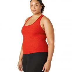 NEW ARRIVALS Beyond Yoga Plus Size Spacedye Step Up Racerback Tank Red Hot-Siren