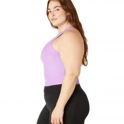 Beyond Yoga Plus Size Spacedye Focus Cropped Tank Crisp Lavender Heather