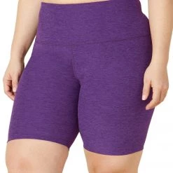 Beyond Yoga Plus Size Spacedye High Waisted Biker Shorts Purple Dahlia Heather NEW ARRIVALS