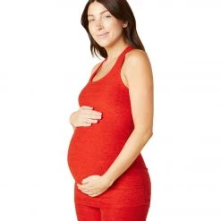 Yoga Tops Beyond Yoga Spacedye Bases Covered Maternity Racerback Tank Red Hot-Siren