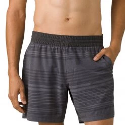 NEW ARRIVALS PrAna Men's Slope Short Charcoal Stripe