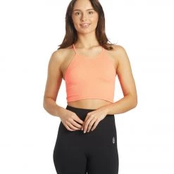 Free People Cropped Run Yoga Tank Neon Coral NEW ARRIVALS