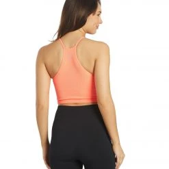 Free People Cropped Run Yoga Tank Neon Coral NEW ARRIVALS