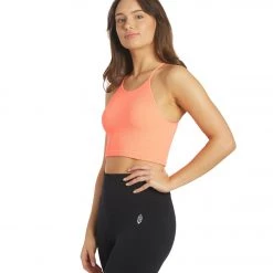 Free People Cropped Run Yoga Tank Neon Coral NEW ARRIVALS