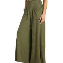 Free People Blissed Out Wide Leg Pants Cargo Khaki
