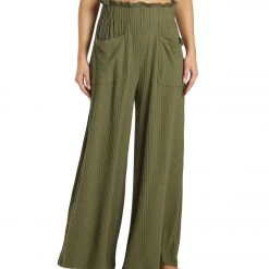 Free People Blissed Out Wide Leg Pants Cargo Khaki