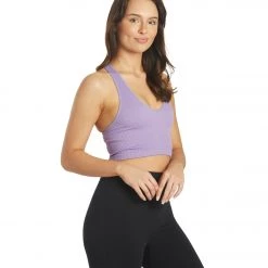 Free People Free Throw Yoga Crop Purple Dust