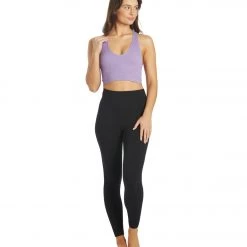 Free People Free Throw Yoga Crop Purple Dust