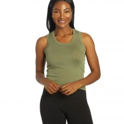 Free People U-Neck Tank Army Dust