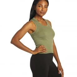 Free People U-Neck Tank Army Dust