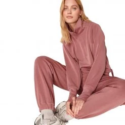 Sweaty Betty Sand Wash Half Zip Sweatshirt Cedar Pink 26 Sweaty Betty Sand Wash Half Zip Sweatshirt Cedar Pink