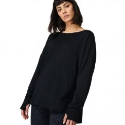 NEW ARRIVALS Sweaty Betty After Class Cross Back Sweatshirt Black