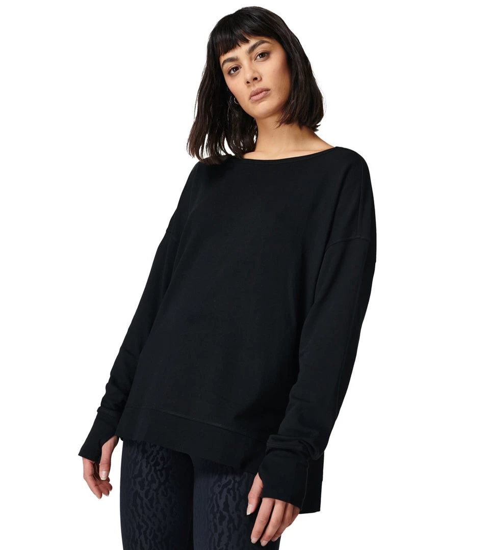 NEW ARRIVALS Sweaty Betty After Class Cross Back Sweatshirt Black 4 NEW ARRIVALS Sweaty Betty After Class Cross Back Sweatshirt Black