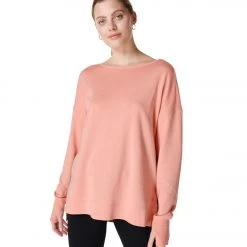 Sweaty Betty After Class Cross Back Sweatshirt Bloom Pink